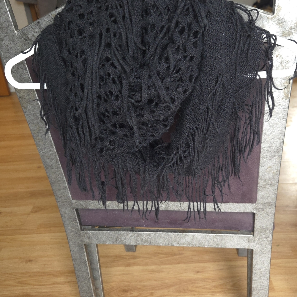 Vanity Black Infinity Knit Scarf